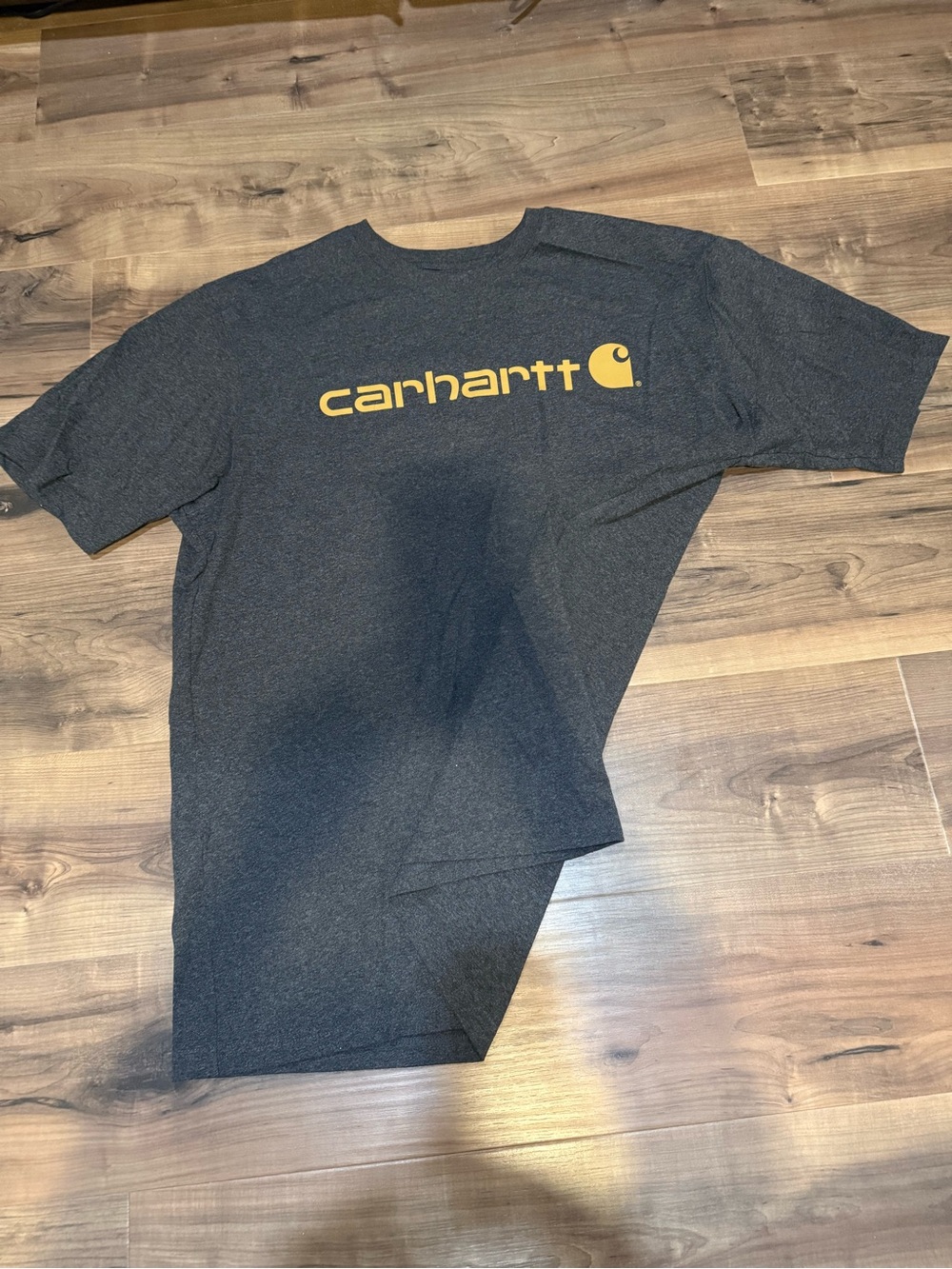 Carhartt Charcoal Short-Sleeve Tee with Yellow Logo